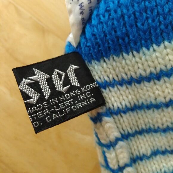 Vintage Meister Striped Knit Wool Pom Beanie Winter Hat - Picture 4 of 6